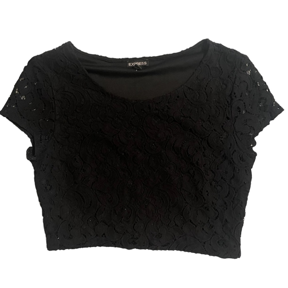 Small Black Lace Crop Top